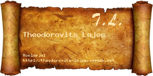Theodorovits Lajos névjegykártya